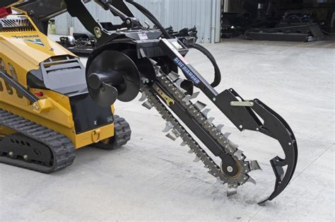 blue diamond mini skid steer trencher|mini trencher attachments.